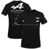 メンズTシャツレーシングカーファンTシャツ半袖シャツ服ブルーブラック通気性ジャージ2021スペインアルパインF1チームMotorsport Alonso