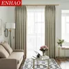 ENHAO Modern Solid Blackout Curtain for Living Room Bedroom Kitchen Curtain for Window Blackout Curtain Drapes Blinds Panel 210712