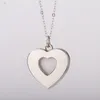 Personliga Round Lovers Halsband Favorit Sublimation Blanks Loved Caved Clavicle Chain DIY Heat Transfer Heart Shaped Hollow Neck Smycken
