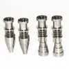 Universal 6 in 1 Titanium Nail Handgereedschap 10 14 18mm Vrouwelijke en mannelijke domeloze nagels voor glazen pijp of siliconenbuizen