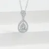 Gold Plated Necklace Crystal Zircon Clavicle Chain Drop Pear Shaped Pendant Necklaces Women Jewelry