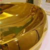 Grande Ouro Whatis Moda Banheiro de Porcelana Bacia Arte Oval Lavagem Contador - Ouro OvalHigh Quatity