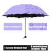 Senhoras Quentes UV Protetora Mini Guarda-chuvas À Prova de Vento 3-Folding Blossoms em Água Alterações Cor Anti-UV Sun / Chuva Guarda-chuva