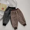 I bambini invernali scaldano i pantaloni casual scozzesi sciolti I ragazzi e le ragazze di stile coreano di lana addensano i pantaloni alla caviglia 210708