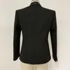Haute qualité automne nouveau noir blanc bouton unique Satin Blazer bureau vêtements d'extérieur formels manteau dames femmes Blazer X0721