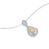 Hochwertiger, eleganter, klassischer Schmuck, 14-karätiges 18-karätiges Echtgold, gelbe Halskette mit natürlichen Diamanten für Frauen 2021