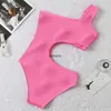 Ombro Designer Swimsuits acolchoado push up feminino swimwear ao ar livre praia natação atadura de uma peça