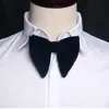 Laço bonito masculino039s grande borboleta sólida pelúcia veludo grandes mulheres apontou chifre preto bowknot vestido neckwear festa de casamento 2pcs7322598