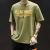 T Shirt Hip Hop Rolling Wave Ananas Stampa Tshirt Uomo 100 T-shirt in cotone Harajuku Estate Abbigliamento urbano Tops Tees