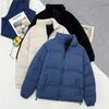 Hommes Épaississent Vestes chaudes Streetwear Hip Hop All-Match Collier épais Parka Marque Mode Casual Winter Blue Bubble Coat 211214