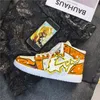 Mens Casual Shoes Yellow Anime Demon Slayer Fashion Couple Hip Hop Sneakers Designer Streetwear 0127