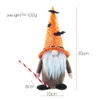 Fontes de festas Halloween Gnome Decoração de pelúcia boneca sem rosto com bastão Casa de férias decoração de presente de presente de aniversário ornamentos PHJK2108