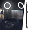 Verlichting Dimbare RGB LED Selfie Ring Licht Verstelbare Tafelblad Enkele Voet Stand Kleurrijke Fotografie Verlichting Desktop Telefoon Fotograferen