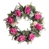 Dekorativa Blommor Kransar Simulering Alla hjärtans dag Krans Dekoration Venue Layout Props Bride Hoop Decor Wedding