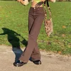 JMPRS Vintage Brown Kobiety Dżinsy Streetwear Wysoka Talia Klasyczne Szeroki Dżinsowy Spodnie Przyczynowe Harajuku Jesień Damskie Spodnie Proste 211112