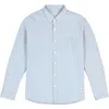 Spring Slim-Fit Pinstriped 100% Cotton Shirt Men Garment Washed Casual Shirts High Quality Brand Clothing 210628