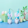 Fournitures de fête de Pâques faites à la main, ornements de nains de lapin suspendus, ensemble de 10, ornements en peluche de printemps colorés pour décorations d'arbres, cadeaux de vacances à la maison