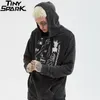 Streetwear 씻어 까마귀 스웨터 악마 낙서 힙합 망 하라주쿠 그래픽 인쇄 까마귀 면화 가을 땀 셔츠 201020