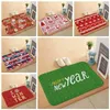 Merry Christmas Coral Fleece Kitchen Carpet Mat Bedroom Bar Entrance Doormat Home Hallway Floor Living Room Carpets Bathroom Anti-Slip Rug Party