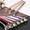 Creative Crystal Glass Kawaii Ballpoint Pen Stor Gem Ball Pen med Stor Diamond 11 Färger Mode Skolkontor Tillbehör WLL313
