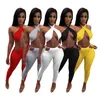 New Women Beautiful night club wear plus size 2XL outfits solid color tracksuits sleeveless tank top+leggings two piece set casual sportswear 4548
