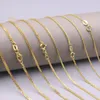 Chains Pure 18K Yellow Gold Necklace Woman Man Luck Hollow Wheat Chain Link 1.1-1.5mmW Stamp Au750