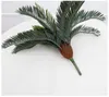 45 CM Rośliny Tropikalne Sztuczne Palmowe Plastikowe Palm Pozostawia Zielona Monstera Fałszywy Kokosowe Liście Kokosowe Decor Wedding 210624