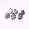 Partihandel Vintage Band Ringar 36pieces Mix Size Colors Trendy Silver Color Punk Big Antique Stone Ring Män Smycken Mode