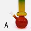 Deux types de bécher dégradé percolateur Bong narguilé tuyau en verre d'eau coloré verre à fumer disque frisé Shisha tabac Dab tuyaux de plate-forme 14mm accessoires de joint femelle