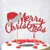 Andere feestelijke feestartikelen Merry Christmas met Hat Cake Topper Vlaggen Antlers Tree Cupcake Toppers Decoratie Happy Year Bakken DIY Kerstmis