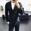 Koreański V-Neck Męska koszula Dorywczo Slim Fit Długim Rękawem Koszula Designer Solid Sukienka Koszule Night Club Party Tuxedo Męska Odzież 210527