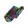 Transmisor FM con Bluetooth para coche F7, adaptador inalámbrico con retroiluminación LED colorida, reproductor MP3 manos libres PD + cargador USB Dual 3.1A