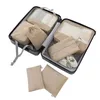 Borse da stoccaggio 7 cubi di imballaggio set con sacchetto per scarpe - Organizzatore di bagagli da viaggio a compressione