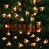 ストリングかわいい蜂蜜LEDストリングライトバッテリー操作ミツバチ形状クリスマスバースデーパーティーパティオ装飾用の10/20/30/40LEDSホリデーランプ
