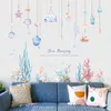 Cartoon Coral Whale Wall Sticker per camerette Nursery Decor Vinile Adesivi per piastrelle Impermeabili Home Decalcomanie Murales 220217