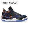 WITH BOX designer basketball shoes 4s Bred Metallic Purple Loyal Blue WHAT THE Cool grey PURE MONEY mens sports sneakers trRUSH VIOLETainers size 7-13 Hiking