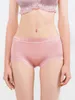 SuyaDream Women 100% Natural silk Seamless Panties Mid-rise Boxer Health Underwear Pink Nude Black 210730