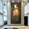 Jockey Running Horse Poster e stampe su tela Pittura astratta Modern Home Decor Wall Art Pictures For Living Room Animal