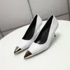 Early spring 2021 luxury women's high-heeled shoes with pointed toe and butter leather shoes size 35-40