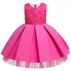 Fancy Baby Girls Pegeant Flower Dress For Girls Abiti da festa di nozze senza schienale in pizzo Abito da principessa per bambini Abbigliamento per bambina