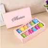 Emballage cadeau 500 pièces boîte de Macaron blanc avec des boîtes à Dessert roses noires et vertes favorise l'emballage de cadeaux pour 12 Macarons244N