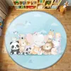 Carpets 2021 Drop Non-Slip Children Safety Flannel Carpet Animal Picture Baby Hand Print Play Mat