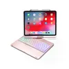 Obrotowa klawiatura klawiatury bezprzewodowa Bluetooth 7 kolorów LED -LED -LED Touchpad Flip Cover z uchwytem ołówkiem dla iPada Pro242U4171400