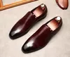 Mode hommes mocassins en cuir véritable noir vin rouge chaussures habillées pour hommes qualité mariage bureau sans lacet chaussures pour homme