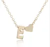 26 lettre initiale alphabet coeur pendentif collier pour femmes couleur or A-Z lettres colliers chaîne mode bijoux cadeau