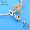 FC Biżuteria Fit oryginalny marka Charms Bransoletka 925 Sterling Silver Bird Cage Cyrkonia Pływające Koraliki Łańcuch Do Robić Berloque Q0531