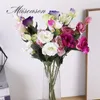 1PC European Artificial Flower 4 Heads Fake Eustoma Gradiflorus Lisianthus Christmas Wedding Party Home Decorative 9 Colours