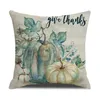 Pumpkin Linnen Kussensloop Halloween Thanksgiving Cushion Covers voor Home Sofa Decoratie 4 Kleuren 496