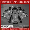 Bodywork +Tank For HONDA CBR600F3 600CC 600FS 95-98 Body 64No.166 CBR 600 600F3 CBR600 F3 FS CC 1995 1996 1997 1998 CBR600FS CBR600-F3 95 96 97 98 Fairing Kit Repsol grey