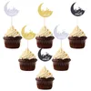 110st Glitter Gold Silver Eid Mubarak Cupcake Toppers Ramadan Umrah för muslimsk partikakor Dekoration Y200618